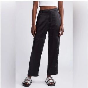 Open Edit Women's Satin Cargo Pants